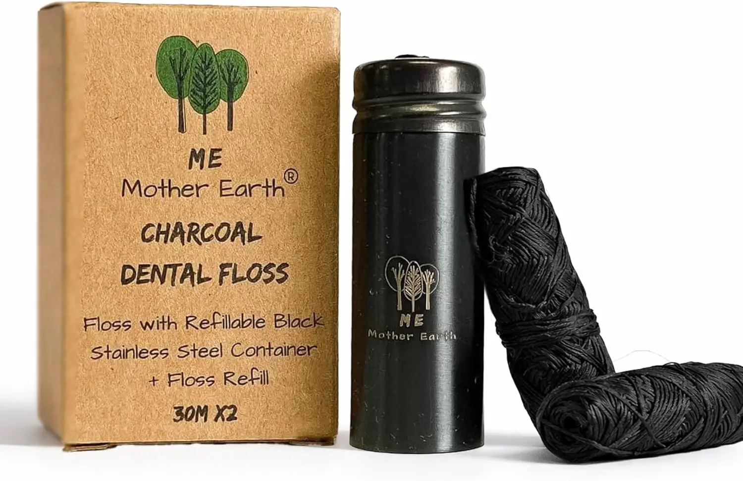 Vegan Biodegradable Bamboo Charcoal Dental Floss with Refillable Stainless Steel Container 30M x2
Vegan Biodegradable Bamboo Charcoal Dental Floss with Refillable Stainless Steel Container 30M x2