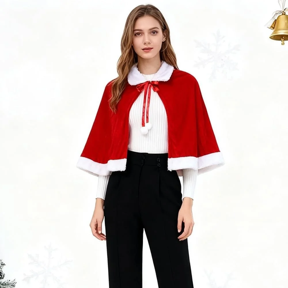 Christmas Red Cape Halloween Ball Tassel Hatless Coat Polyester Material Women's Fashion Stage Costume No Hat Design
Christmas Red Cape Halloween Ball Tassel Hatless Coat Polyester Material Women's Fashion Stage Costume No Hat Design