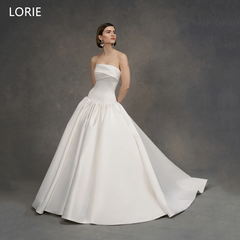 LORIE Elegant Satin Wedding Dresses Strapless Backless Bride Prom Gown Draped A-Line Floor-Length Bridal Gowns Customized
LORIE Elegant Satin Wedding Dresses Strapless Backless Bride Prom Gown Draped A-Line Floor-Length Bridal Gowns Customized
