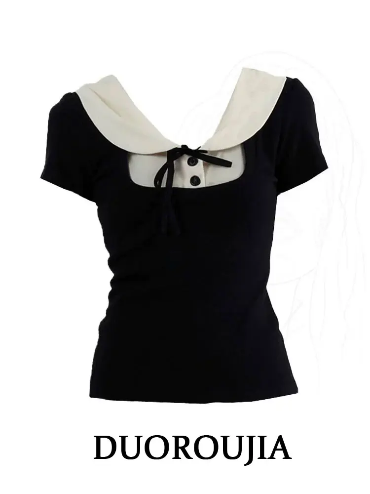 Black Short Sleeve T-Shirt Women plus Size Spring Slimming Top Trendy Commute Style Korean Version Fitting Design Daily Wear ...
Black Short Sleeve T-Shirt Women plus Size Spring Slimming Top Trendy Commute Style Korean Version Fitting Design Daily Wear ...