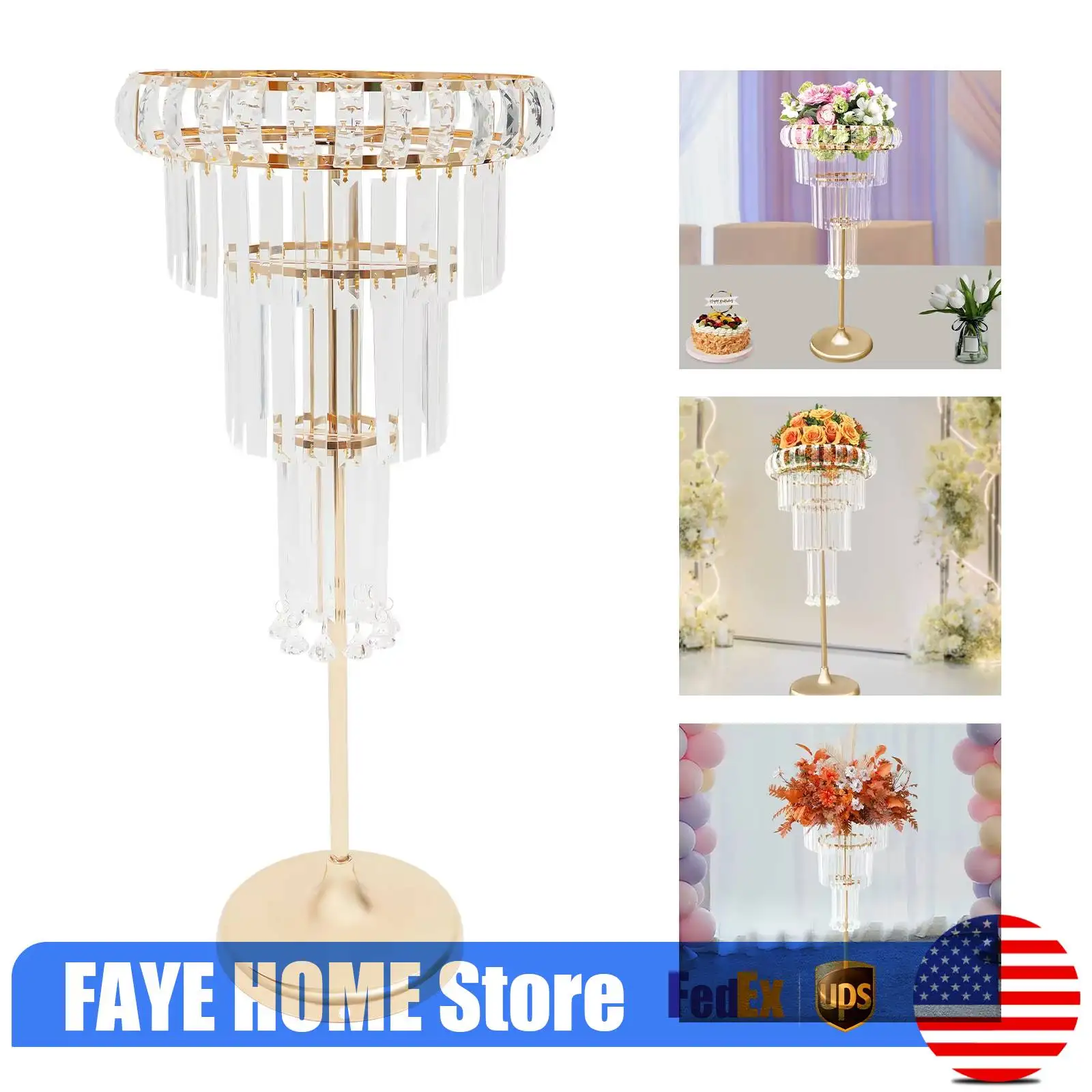 Хрустальная подставка для цветов на свадьбу, 5-ярусная подставка для цветов с хрустальными элементами и золотой рамой, декор для центральной композиции на свадьбу
Хрустальная подставка для цветов на свадьбу, 5-ярусная подставка для цветов с хрустальными элементами и золотой рамой, декор для центральной композиции на свадьбу