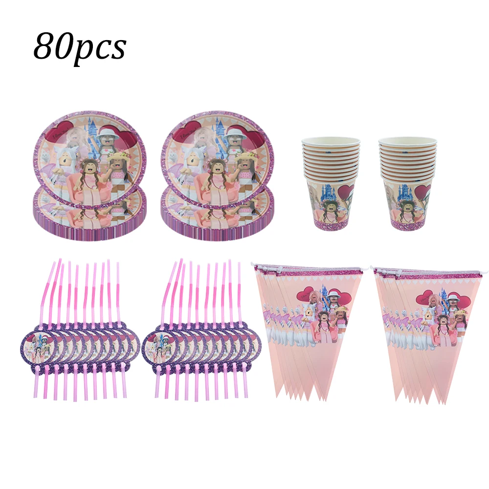 Pink Robloxed Theme Birthday Party Decorations Tableware Set Balloons Cups Plates Banner Backdrop for Girls Baby Shower Supplies
Pink Robloxed Theme Birthday Party Decorations Tableware Set Balloons Cups Plates Banner Backdrop for Girls Baby Shower Supplies