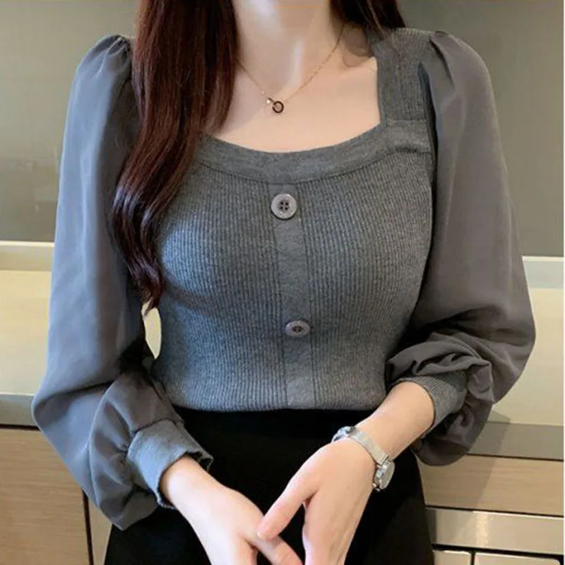 Pull Femme 2022 Spring Fashion Square Neck Solid Tops Patchwork Long Sleeve Sweater Women Knitted Pullovers Woman Clothes F1987
Pull Femme 2022 Spring Fashion Square Neck Solid Tops Patchwork Long Sleeve Sweater Women Knitted Pullovers Woman Clothes F1987