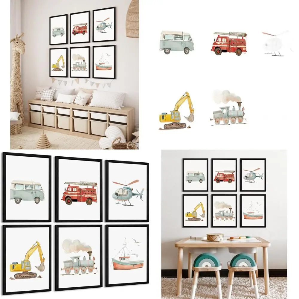 Wooden Framed Kids Wall Art: Transport Vehicles for Boys' Rooms, 8x10x6 Inches
Wooden Framed Kids Wall Art: Transport Vehicles for Boys' Rooms, 8x10x6 Inches