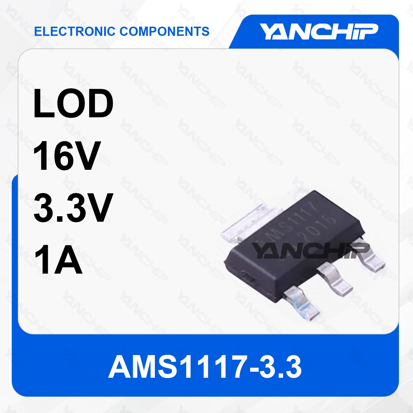 100PCS IC REG LINEAR (LDO)SOT-223-3_L6.5-W3.4-P2.30-LS7.0-BR AMS1117-3.3 16V 3.3V 1A -40°C ~ 125°C(TJ)
100PCS IC REG LINEAR (LDO)SOT-223-3_L6.5-W3.4-P2.30-LS7.0-BR AMS1117-3.3 16V 3.3V 1A -40°C ~ 125°C(TJ)