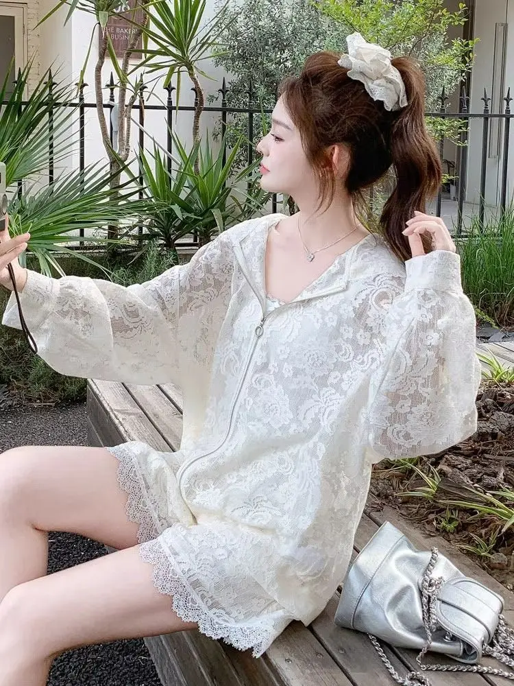 plus Size Women's Lace Sun Protection Clothing Short Pants Two-Piece Set Summer Loose Fashionable Casual High Waist Shorts
plus Size Women's Lace Sun Protection Clothing Short Pants Two-Piece Set Summer Loose Fashionable Casual High Waist Shorts