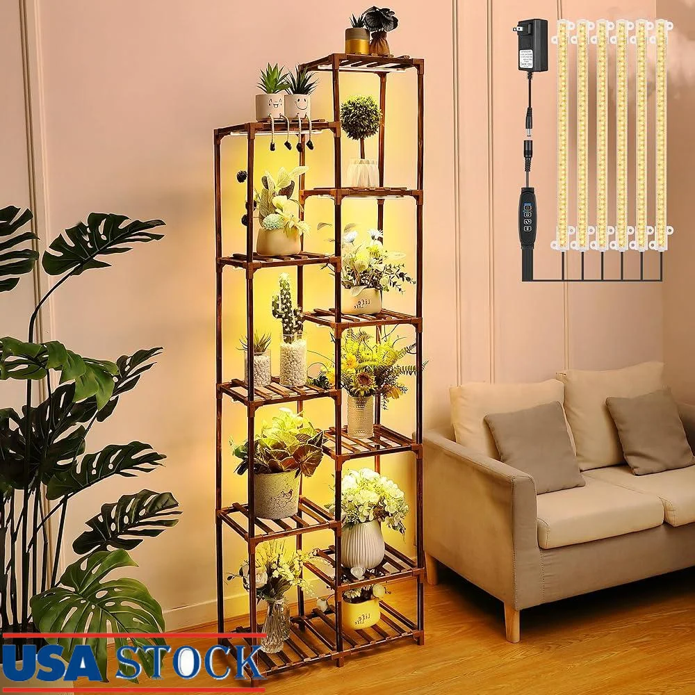 Wood Plant Stand with Full Spectrum Grow Lights 10 Tier Indoor Shelf 11 Potted Plants
Wood Plant Stand with Full Spectrum Grow Lights 10 Tier Indoor Shelf 11 Potted Plants