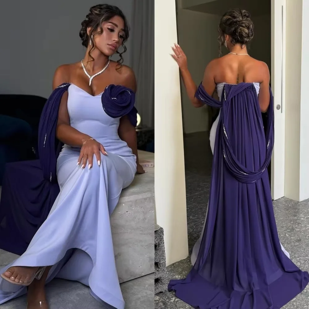 Customized Exquisite Off The Shoulder Evening Dress Charming V Neck Flower Prom Dress Elegant Ruffles Zipper Party Gown فساتين س
Customized Exquisite Off The Shoulder Evening Dress Charming V Neck Flower Prom Dress Elegant Ruffles Zipper Party Gown فساتين س