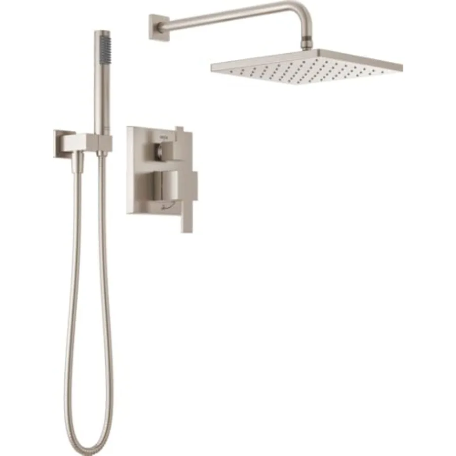 Modern 14 Series Square Rain Shower System Faucet Set, Rainfall Brushed Nickel Shower Head and Handle Set, Valve Trim Kit, 10 I
Modern 14 Series Square Rain Shower System Faucet Set, Rainfall Brushed Nickel Shower Head and Handle Set, Valve Trim Kit, 10 I