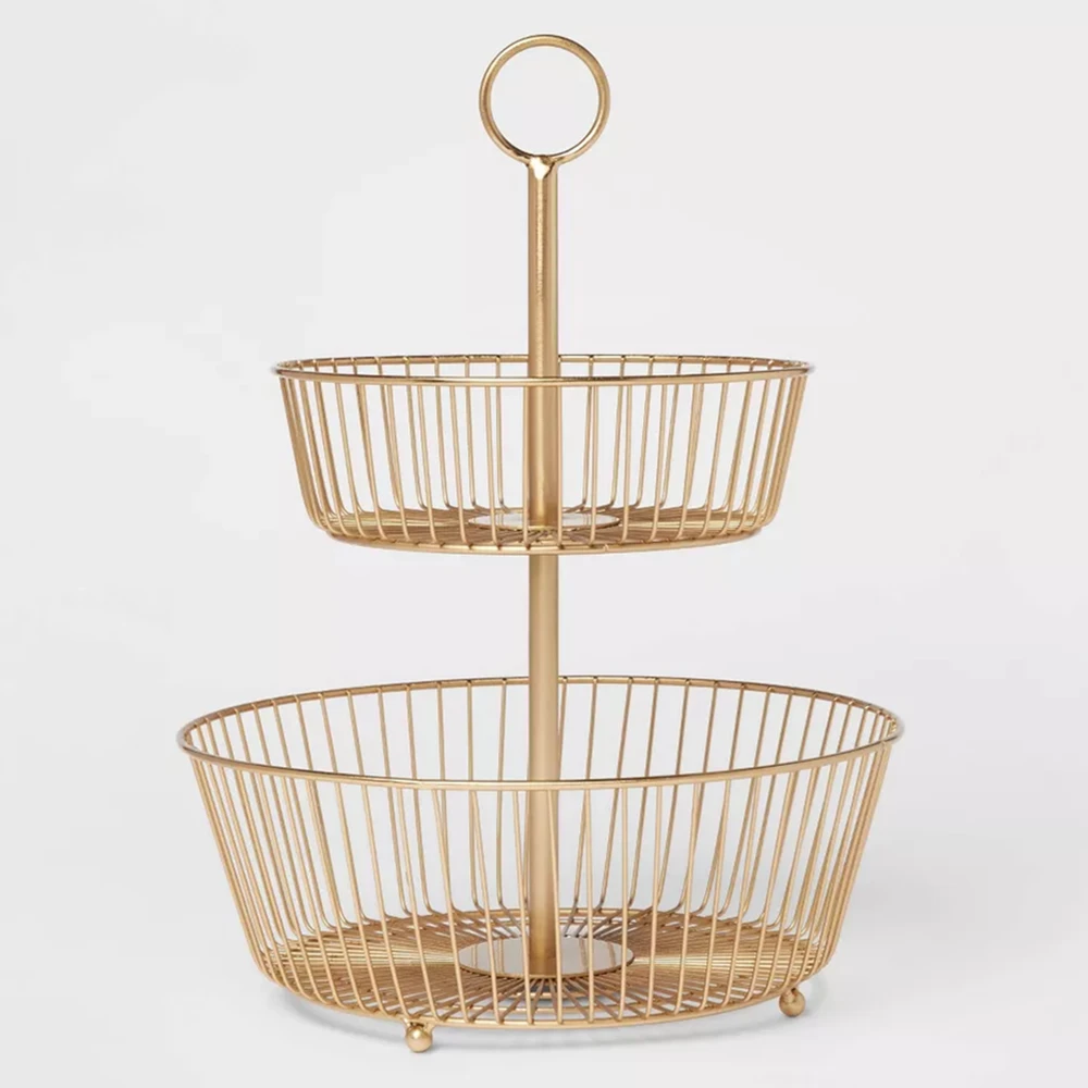 2 Tier Fruit Basket for Kitchen Counter,Iron Round Fruit Holder for Countertop,Metal Produce Vegetable Rack Storage Organizer
2 Tier Fruit Basket for Kitchen Counter,Iron Round Fruit Holder for Countertop,Metal Produce Vegetable Rack Storage Organizer