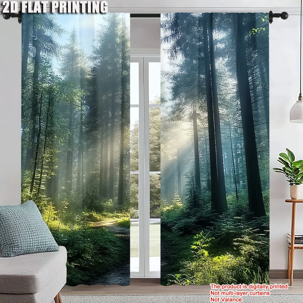 2Pcs Rustic Forest Tree Printed Window Curtain Nature Greenery Scenery Drapes For Home Bedroom Living Room Rod Pocket Polyester
2Pcs Rustic Forest Tree Printed Window Curtain Nature Greenery Scenery Drapes For Home Bedroom Living Room Rod Pocket Polyester