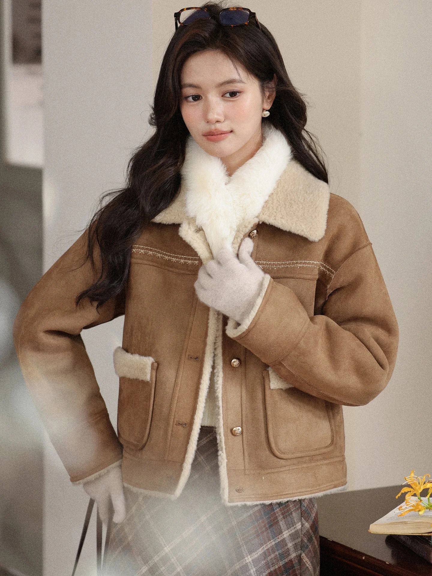 ort Puffer Jaet Women's Autumn Winter Outerwear Loose Fur Leather Inteated Fem Model South Deer Street Sunset Color
ort Puffer Jaet Women's Autumn Winter Outerwear Loose Fur Leather Inteated Fem Model South Deer Street Sunset Color