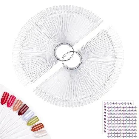 100pcs Fan-shaped Nail Swatches Sticks with Number Stickers, False Fake Nail Art Tips Sticks Polish Gel Salon Display Practice Tools with Metal Split Ring Holder
100pcs Fan-shaped Nail Swatches Sticks with Number Stickers, False Fake Nail Art Tips Sticks Polish Gel Salon Display Practice Tools with Metal Split Ring Holder