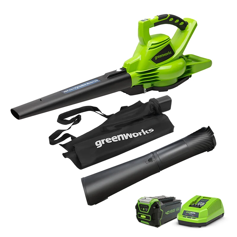 Greenworks 40V Cordless Brushless Leaf Blower Vacuum 4.0Ah Battery and Charger Included 185 MPH/340 CFM / 75+ Compatible Tools
Greenworks 40V Cordless Brushless Leaf Blower Vacuum 4.0Ah Battery and Charger Included 185 MPH/340 CFM / 75+ Compatible Tools