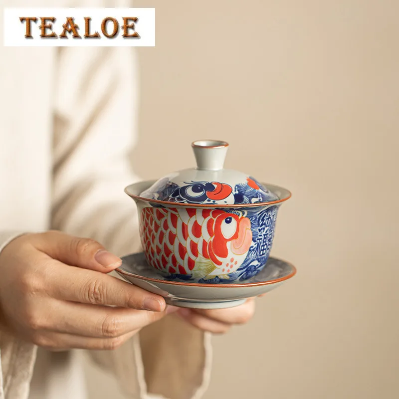 150ml Jingdezhen Blue And White Cover Bowl Creative Auspicious Dragon Gaiwan Creative Tea Tureen Tea Maker Teaware Ornaments
150ml Jingdezhen Blue And White Cover Bowl Creative Auspicious Dragon Gaiwan Creative Tea Tureen Tea Maker Teaware Ornaments