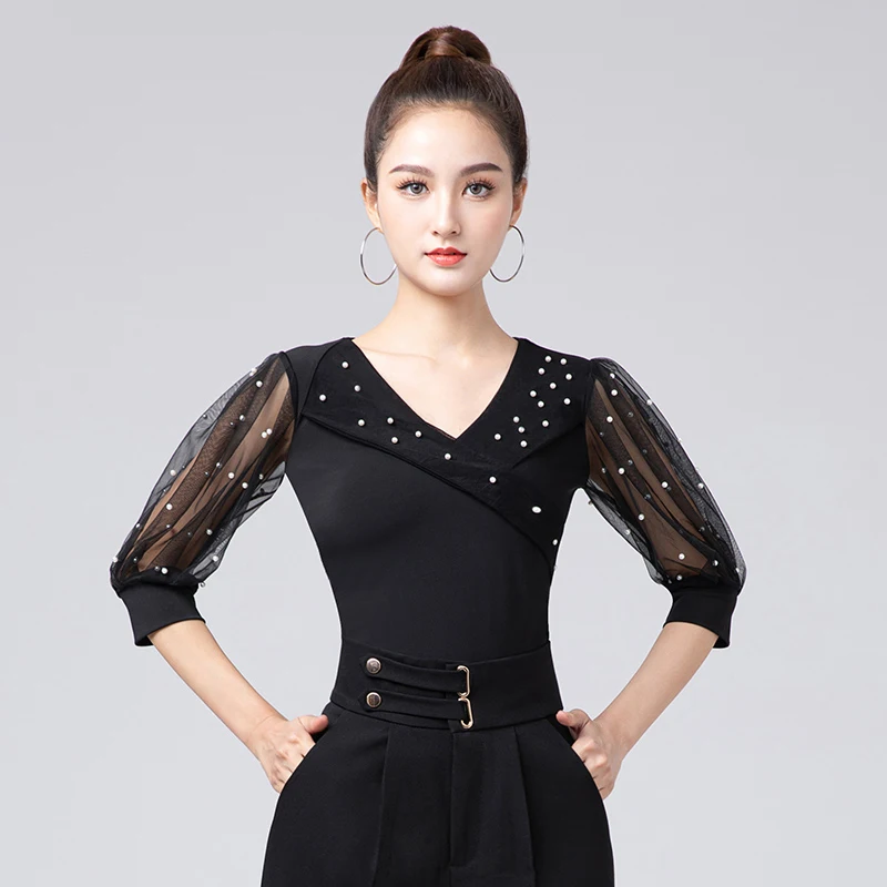 2023 Latin Dance Tops For Women Mesh Sleeved Practice Clothes Chacha Rumba Tango Dress Modern Dance Performance Wear DQL8505
2023 Latin Dance Tops For Women Mesh Sleeved Practice Clothes Chacha Rumba Tango Dress Modern Dance Performance Wear DQL8505