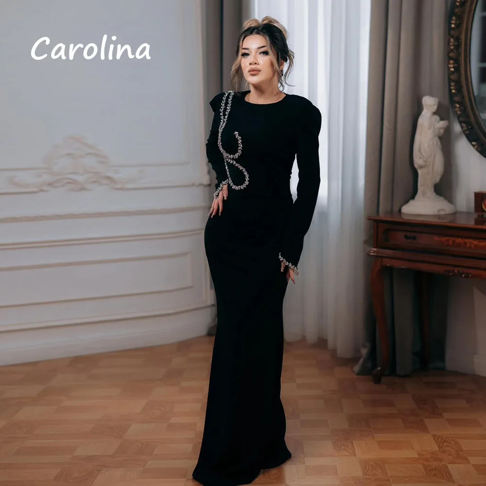Carolina Black O-Neck beading Arabia elegant Party Dresses 2024 Floor-Length Long Sleeves Evening Gowns فساتين سهرة
Carolina Black O-Neck beading Arabia elegant Party Dresses 2024 Floor-Length Long Sleeves Evening Gowns فساتين سهرة