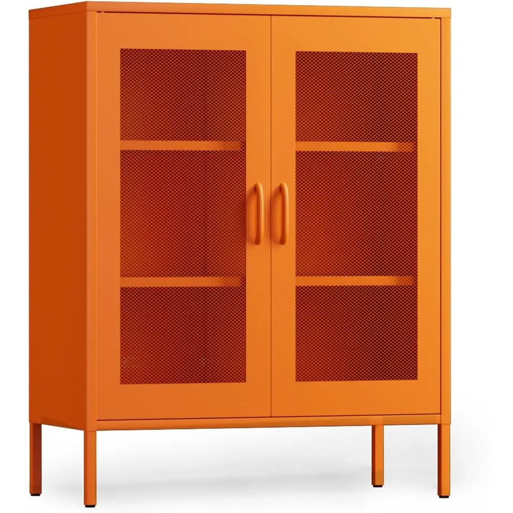 3-Tier Metal Storage Cabinet with Mesh Doors and Adjustable Shelves, Ideal for Home Office or Kitchen, Orange, 40 High
3-Tier Metal Storage Cabinet with Mesh Doors and Adjustable Shelves, Ideal for Home Office or Kitchen, Orange, 40 High