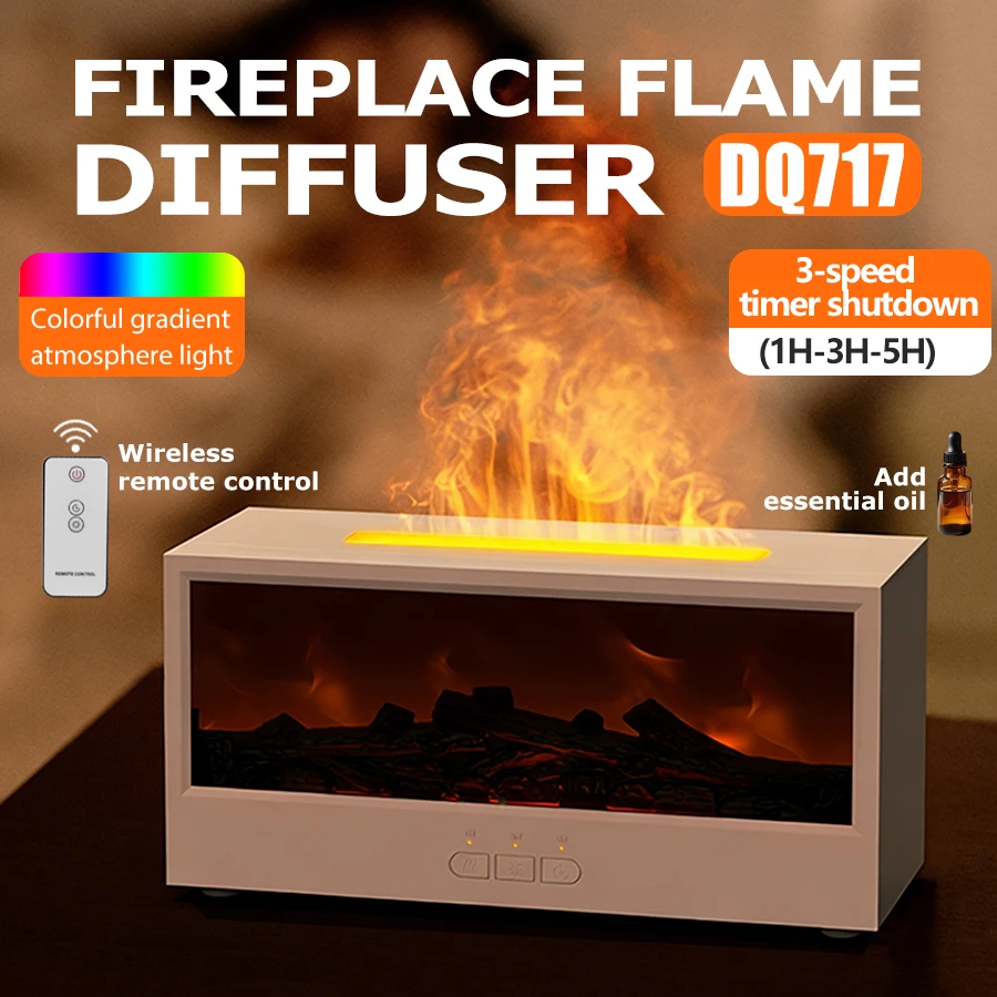 2026 New Fireplace Aroma Diffuser, Colorful Flame Night Light, Essential Oil Humidifier, 3 Timers, Quiet Mist for Home Office
2026 New Fireplace Aroma Diffuser, Colorful Flame Night Light, Essential Oil Humidifier, 3 Timers, Quiet Mist for Home Office