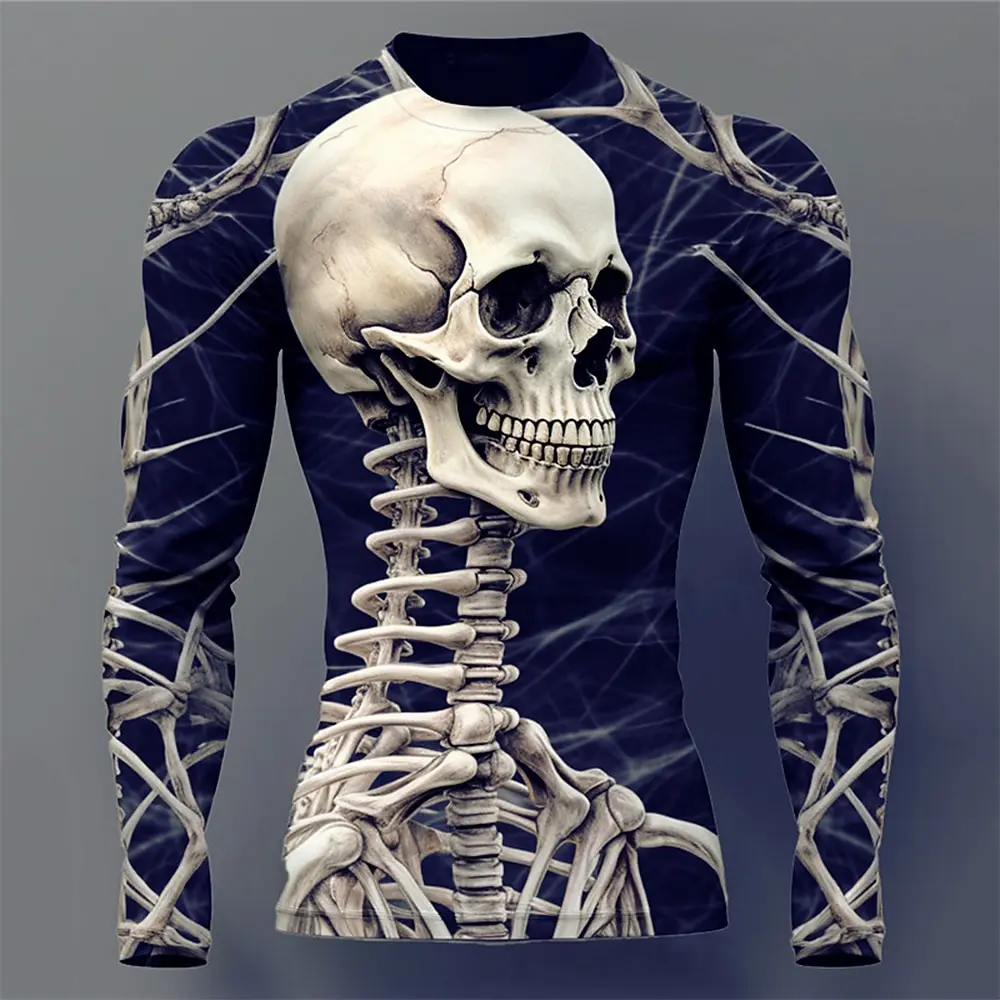 Halloween Fashion Skull 3D print Pattern Men's Long Sleeve T-shirt Casual Loose Tops Funny 3D Skull Print Tees Autumn Clothing
Halloween Fashion Skull 3D print Pattern Men's Long Sleeve T-shirt Casual Loose Tops Funny 3D Skull Print Tees Autumn Clothing