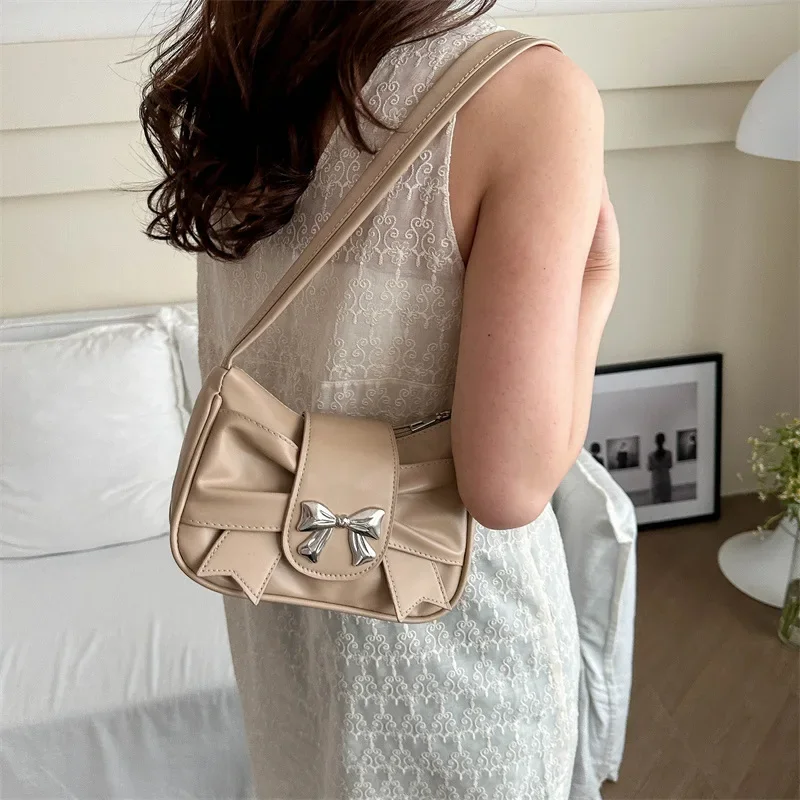 Sweet Bow Small Underarm Bag for Women Fashion PU Leather Ladies Portable Shoulder Bags Solid Color Female Clutch Handbags
Sweet Bow Small Underarm Bag for Women Fashion PU Leather Ladies Portable Shoulder Bags Solid Color Female Clutch Handbags