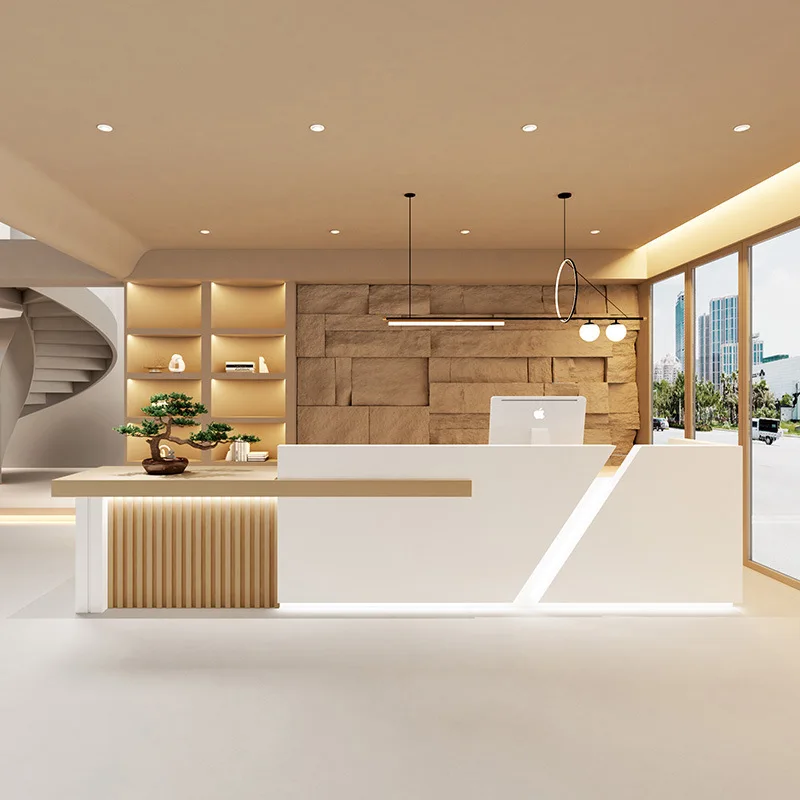 Company Reception Checkout Counters Foot Bath Hotel Lobby Lacquered Checkout Counters Natural Wood Color Furniture Cajero JT40C
Company Reception Checkout Counters Foot Bath Hotel Lobby Lacquered Checkout Counters Natural Wood Color Furniture Cajero JT40C