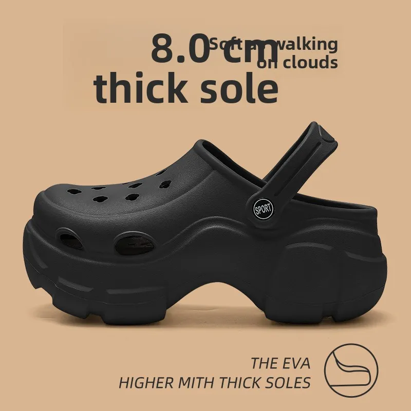 Men's Outdoor Slippers Summer Women's Thick Bottom Hole Hole Shoes Heightening Heel New Black Beach Sandals Head Cover Half C...
Men's Outdoor Slippers Summer Women's Thick Bottom Hole Hole Shoes Heightening Heel New Black Beach Sandals Head Cover Half C...