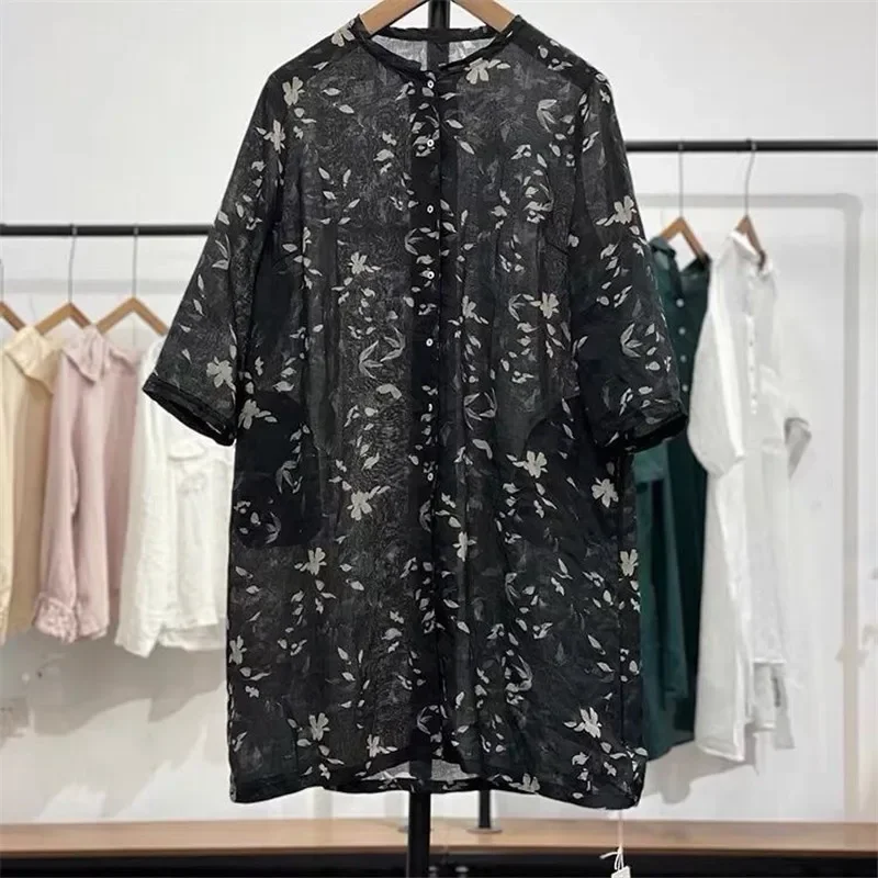 Womens Retro Floral Printed Blouse Literary Elegant Loose Single Breasted Women Shirt O-neck 3/4 Sleeve Linen Tops
Womens Retro Floral Printed Blouse Literary Elegant Loose Single Breasted Women Shirt O-neck 3/4 Sleeve Linen Tops