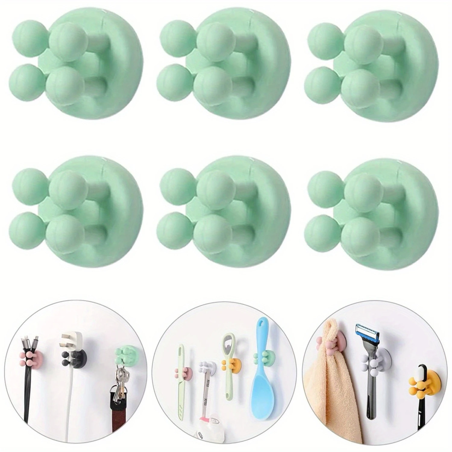 4/6pcs Large Capacity Silicone Toothbrush Holders - Multi-Functional Self-Adhesive Wall Mounted for Hanging Toothbrush, Key, ,
4/6pcs Large Capacity Silicone Toothbrush Holders - Multi-Functional Self-Adhesive Wall Mounted for Hanging Toothbrush, Key, ,