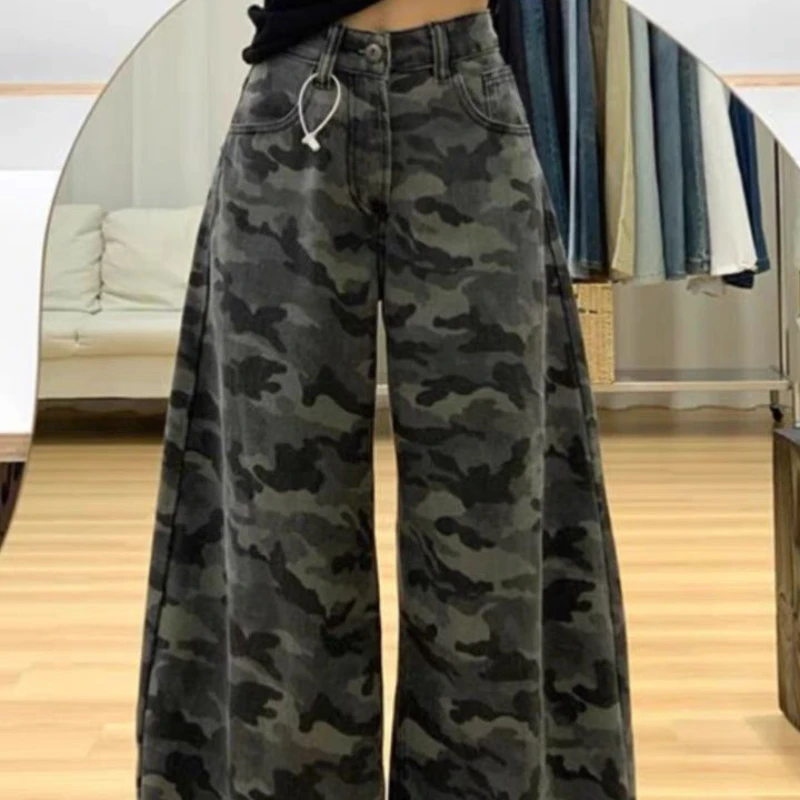 Camouflage Work Jeans for Women in Autumn and Winter New High-waisted Slimming Wide-leg Floor Trousers
Camouflage Work Jeans for Women in Autumn and Winter New High-waisted Slimming Wide-leg Floor Trousers