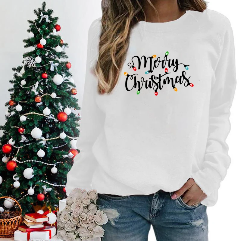 Christmas Lights Merry Christmas Print Round Neck Sweatshirt Women Fashion Casual Long Sleeves Pullovers Christmas Sweatshirts
Christmas Lights Merry Christmas Print Round Neck Sweatshirt Women Fashion Casual Long Sleeves Pullovers Christmas Sweatshirts
