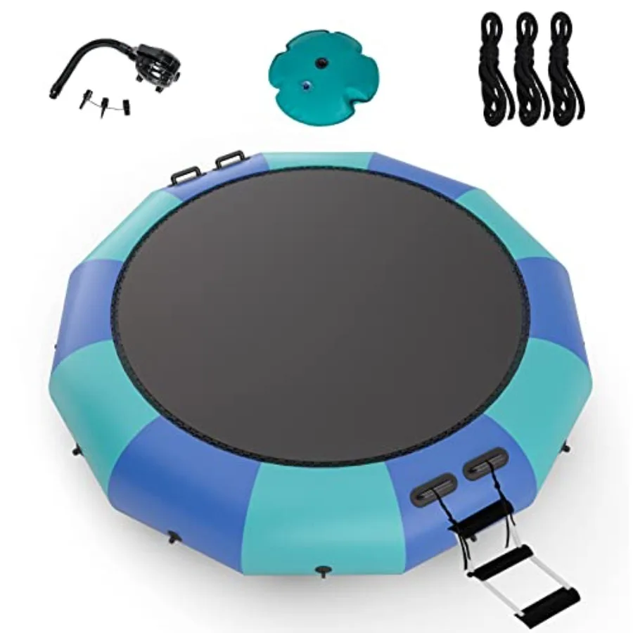 10Ft 12Ft 15Ft Inflatable Water Trampoline Floating Rebounder with 500W Blower and 3-Step Rope Ladder for Pool Lake Adults Recr
10Ft 12Ft 15Ft Inflatable Water Trampoline Floating Rebounder with 500W Blower and 3-Step Rope Ladder for Pool Lake Adults Recr