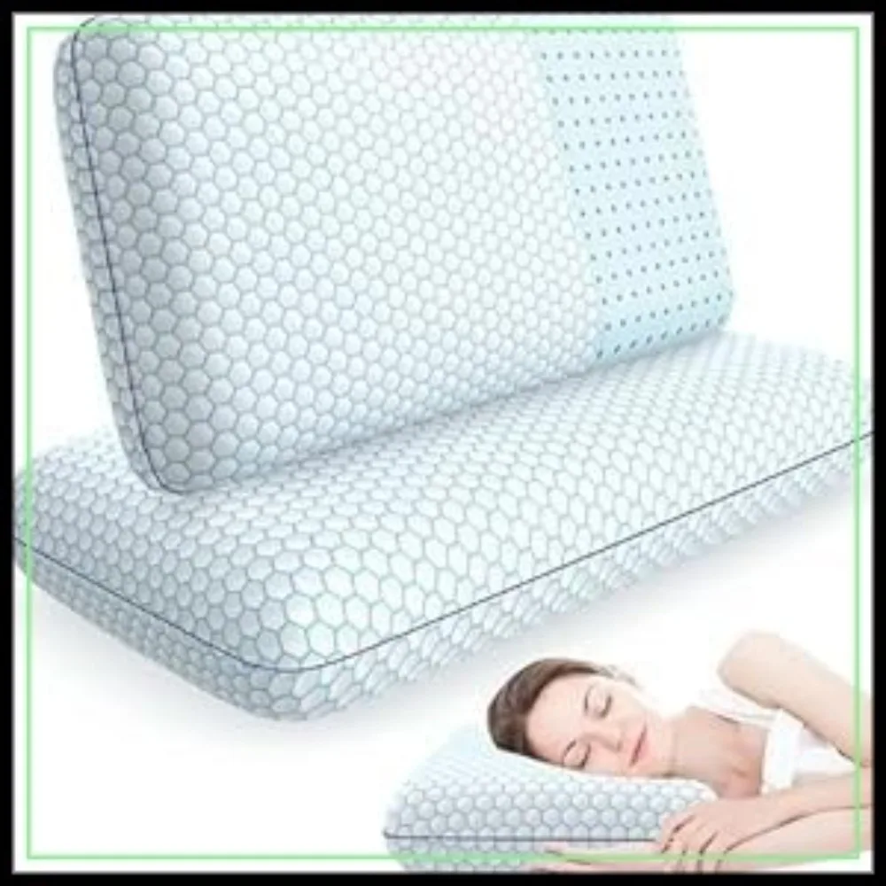 Memory Foam Pillows Set of 2 for Side, Back, Stomach Sleepers, Queen Size with Breathable Mesh & Washable Cover
Memory Foam Pillows Set of 2 for Side, Back, Stomach Sleepers, Queen Size with Breathable Mesh & Washable Cover
