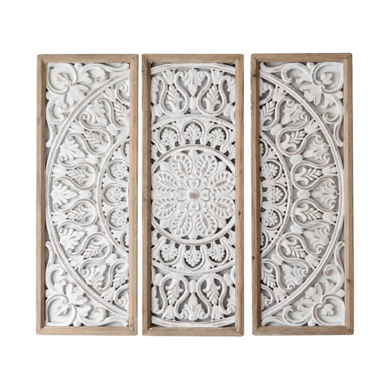 Wabi-sabi retro old carving hollow wall decoration living room tea room triptych decorative painting B & B hotel wooden wall han
Wabi-sabi retro old carving hollow wall decoration living room tea room triptych decorative painting B & B hotel wooden wall han
