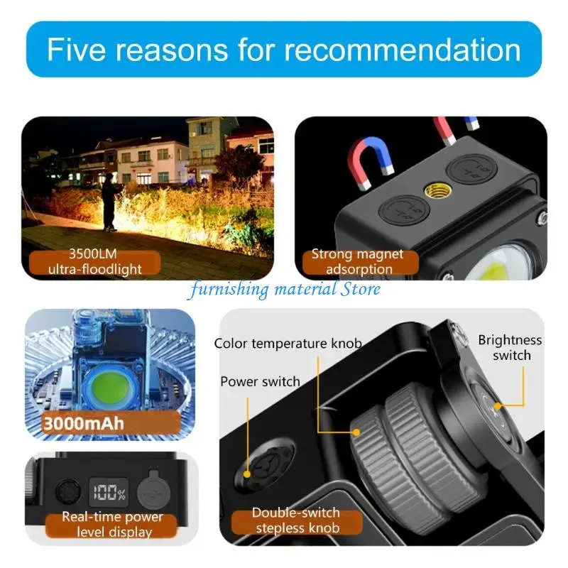 Y5GD Portable Work Lamp Handheld Light Tactically Camping Light Rechargeable Outdoor Work Light LED Tent Lighting
Y5GD Portable Work Lamp Handheld Light Tactically Camping Light Rechargeable Outdoor Work Light LED Tent Lighting