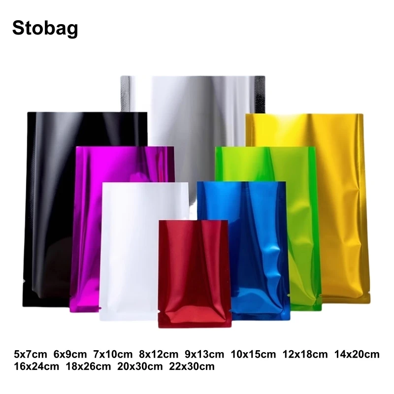 StoBag 100pcs Color Food Packaging Open Top Bag Aluminum Foil Sealed Storage Flat Small Pocket for Candy Tea Nuts Powder Pouch
StoBag 100pcs Color Food Packaging Open Top Bag Aluminum Foil Sealed Storage Flat Small Pocket for Candy Tea Nuts Powder Pouch