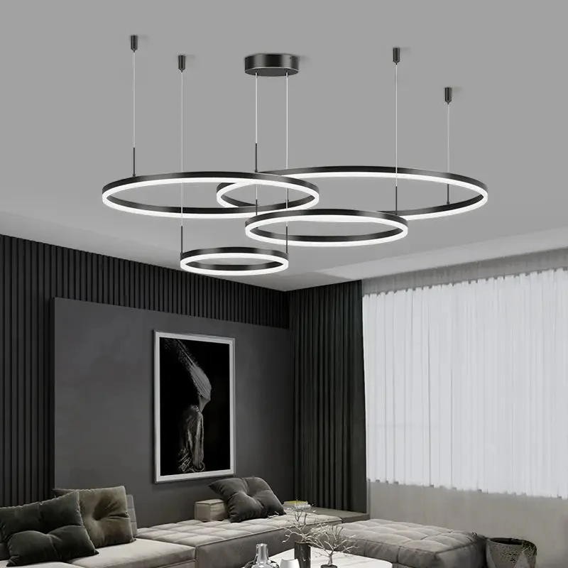 Modern 5 Ring Led Chandelier Dimmable Gold Black Brown for Bedroom Living Room Pendant Lights Lighting Suspension Design Fixture
Modern 5 Ring Led Chandelier Dimmable Gold Black Brown for Bedroom Living Room Pendant Lights Lighting Suspension Design Fixture