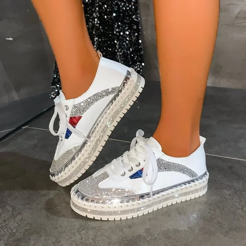 2025 New Fashionable Shiny Water Diamond Shoes Luxury Casual Sports Shoes for Women High Quality Fashion Lace Flat Sports Shoes
2025 New Fashionable Shiny Water Diamond Shoes Luxury Casual Sports Shoes for Women High Quality Fashion Lace Flat Sports Shoes