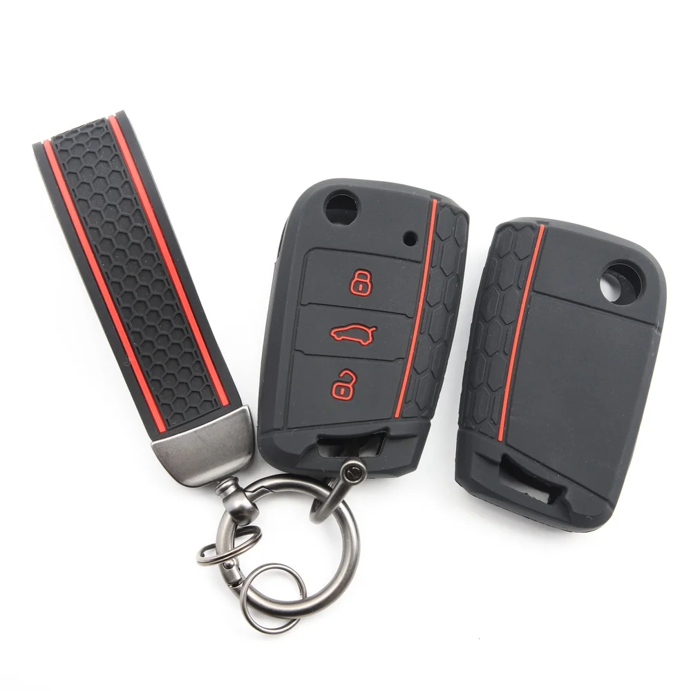 Car Key Fob Silicone Cover Shell With Keychain For VW Volkswagen Golf 7 MK7 Tiguan MK2 For SEAT Ateca Leon FR 2 Ibiza For Skoda
Car Key Fob Silicone Cover Shell With Keychain For VW Volkswagen Golf 7 MK7 Tiguan MK2 For SEAT Ateca Leon FR 2 Ibiza For Skoda