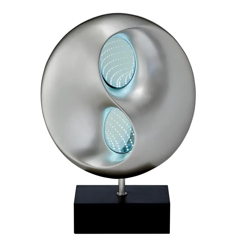 Ультрамодернистская светодиодная настольная лампа с бесконечным зеркалом, черной и серебряной отделкой, антикварный ночник для использования в спальне
Ультрамодернистская светодиодная настольная лампа с бесконечным зеркалом, черной и серебряной отделкой, антикварный ночник для использования в спальне