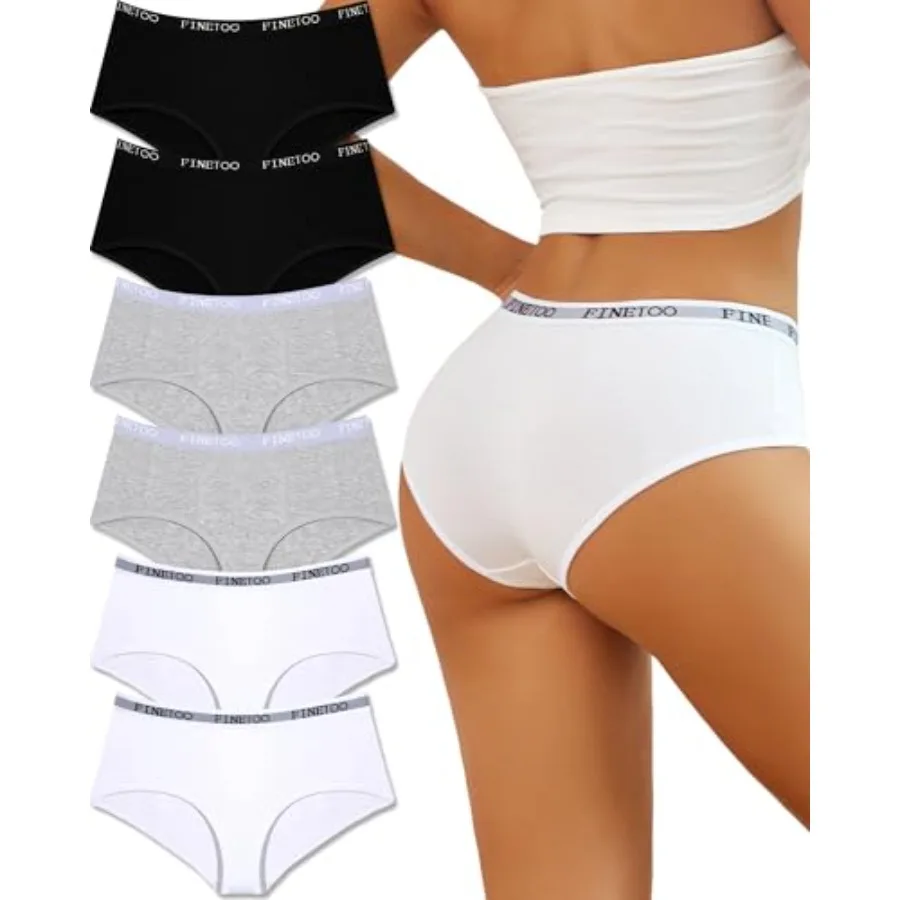FINETOO Womens Underwear Cotton Hipster Sexy Panties Full Coverage Briefs Stretch Bikinis Comfortable Cheeky 6 Pack
FINETOO Womens Underwear Cotton Hipster Sexy Panties Full Coverage Briefs Stretch Bikinis Comfortable Cheeky 6 Pack