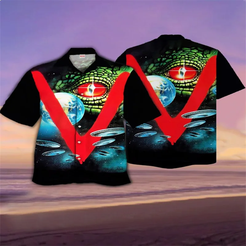 Men's eye-catching sci-fi space station and spaceship print space war and monster eye print Cuban collar Hawaiian short sleeved
Men's eye-catching sci-fi space station and spaceship print space war and monster eye print Cuban collar Hawaiian short sleeved