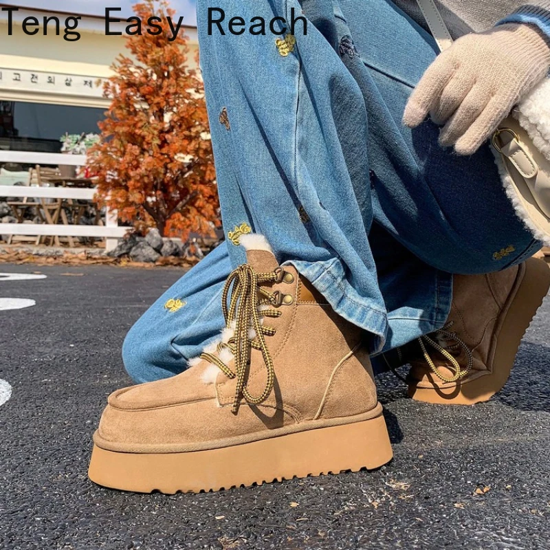 New Platform Women Ankle Boots Flats Suede Warm Shoes Woman Trend Designer Brand Short Plush Cozy Femme Snow Botas
New Platform Women Ankle Boots Flats Suede Warm Shoes Woman Trend Designer Brand Short Plush Cozy Femme Snow Botas
