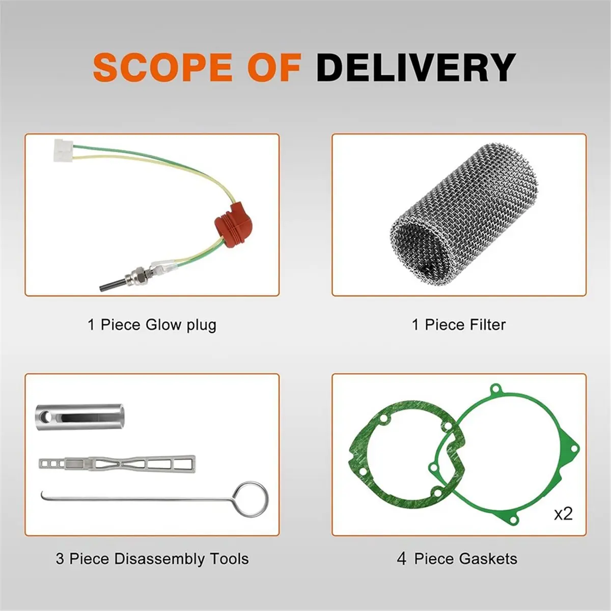 ABNH 12V/24V 5KW/8KW Heater Glow Plug Repair Kit, with Filter & Gaskets for Car Parking Ceramic Heater
ABNH 12V/24V 5KW/8KW Heater Glow Plug Repair Kit, with Filter & Gaskets for Car Parking Ceramic Heater