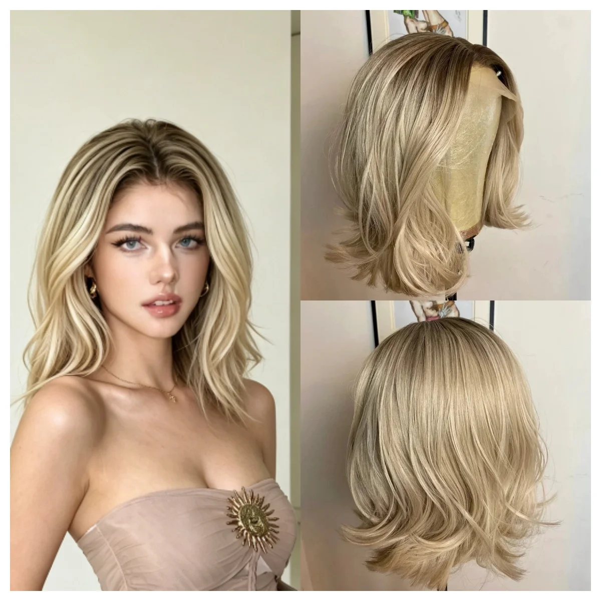 Ombre Golden Blonde Natural Wave Wig Synthetic Short Bob 13x4HD Lace Frontal for Women Daily Use Easy Care Synthetic Hair
Ombre Golden Blonde Natural Wave Wig Synthetic Short Bob 13x4HD Lace Frontal for Women Daily Use Easy Care Synthetic Hair
