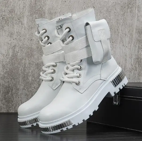 Men's high-top winter velvet warm British medium motorcycle thick-soled Boots Punk motorcycle pocket boots 37-43
Men's high-top winter velvet warm British medium motorcycle thick-soled Boots Punk motorcycle pocket boots 37-43
