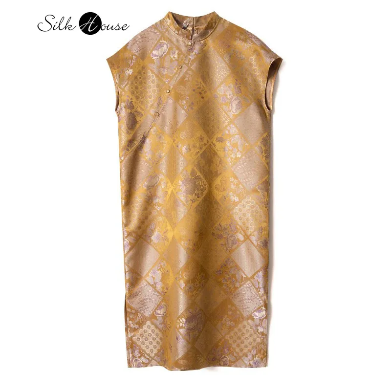 2025 Women's Fashion New Temperament New Chinese Improved Cheongsam 100%Natural Mulberry Silk Song Brocade Standing Collar Dress
2025 Women's Fashion New Temperament New Chinese Improved Cheongsam 100%Natural Mulberry Silk Song Brocade Standing Collar Dress
