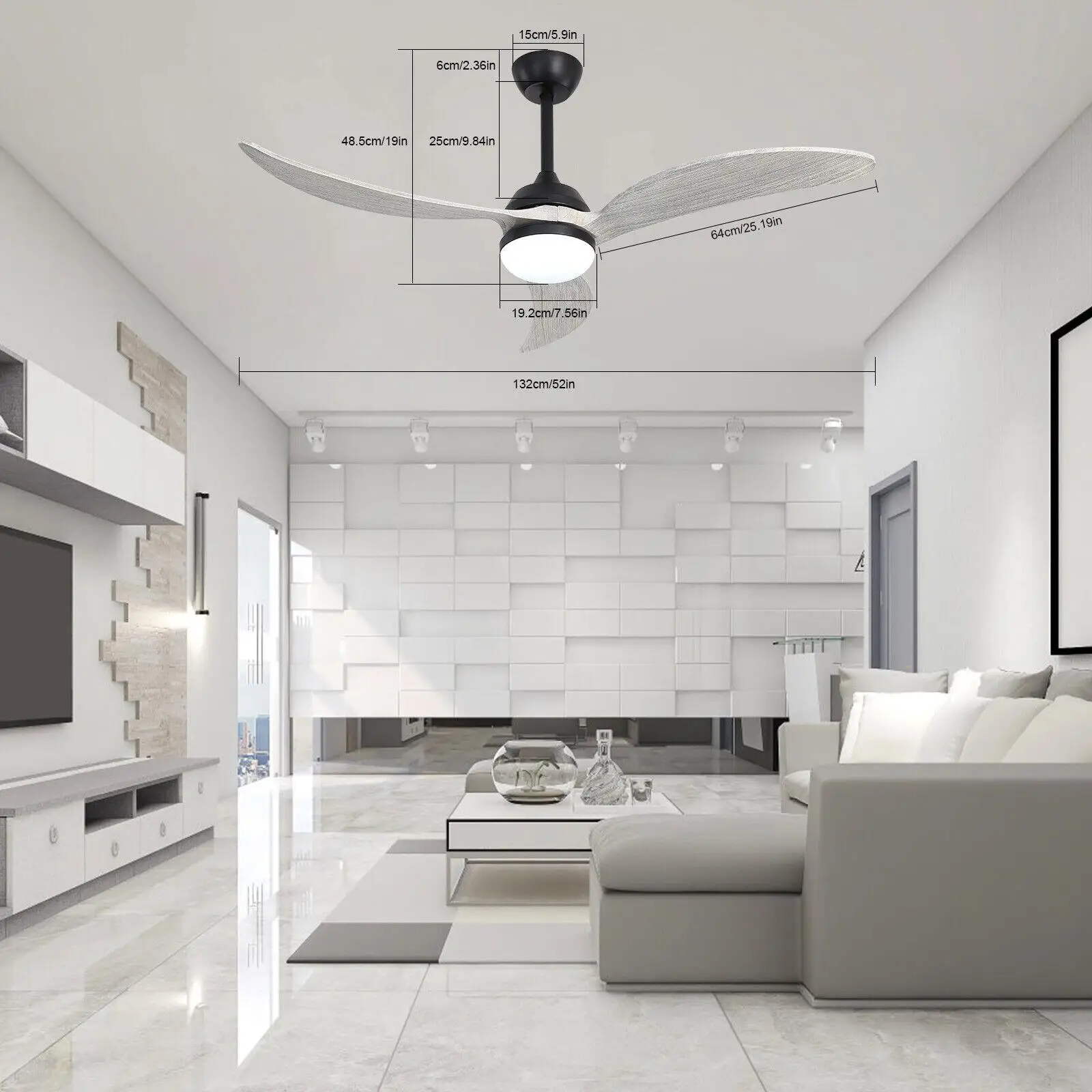 LED Ceiling Fan with Light and Remote Control Adjustable Modern Lamp Room Decor
LED Ceiling Fan with Light and Remote Control Adjustable Modern Lamp Room Decor