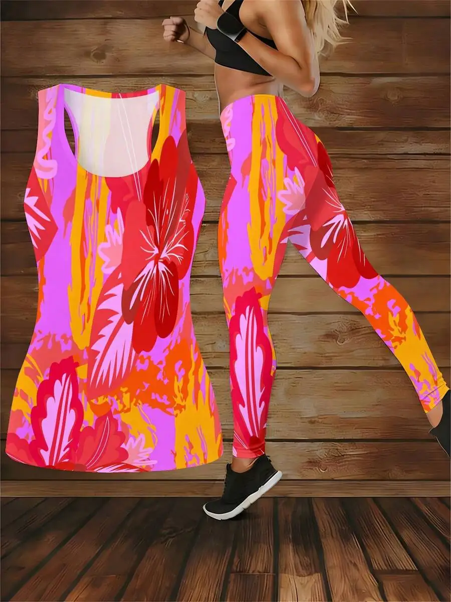 Vibrant Floral Abstract Print Tank Top And Yoga Pants Set For Women Casual Sportswear
Vibrant Floral Abstract Print Tank Top And Yoga Pants Set For Women Casual Sportswear