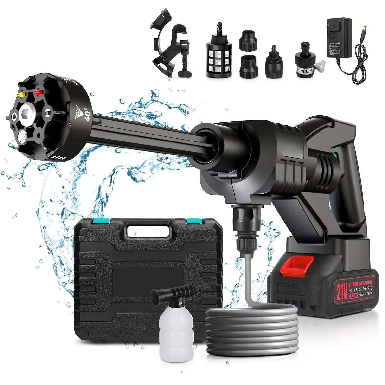 600-800psi 6-in-1 Nozzle Cordless Car Wash Water Gun Car Washer Washing Cleaner Machine EU Plug
600-800psi 6-in-1 Nozzle Cordless Car Wash Water Gun Car Washer Washing Cleaner Machine EU Plug